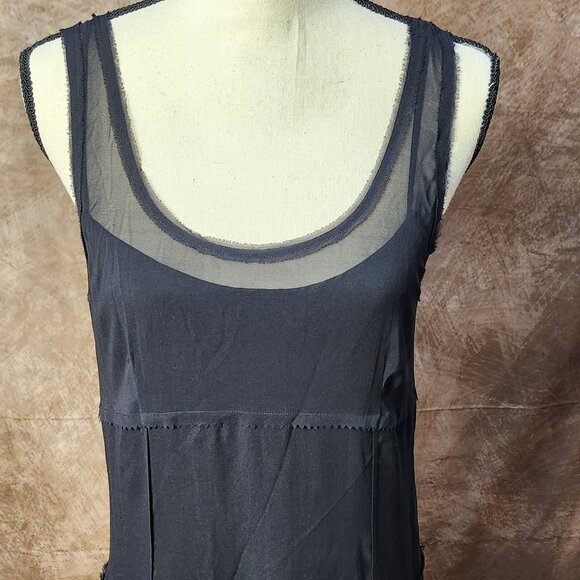 DKNY Black Silk Drop Waist Dress – Size 10 - Picture 3 of 10